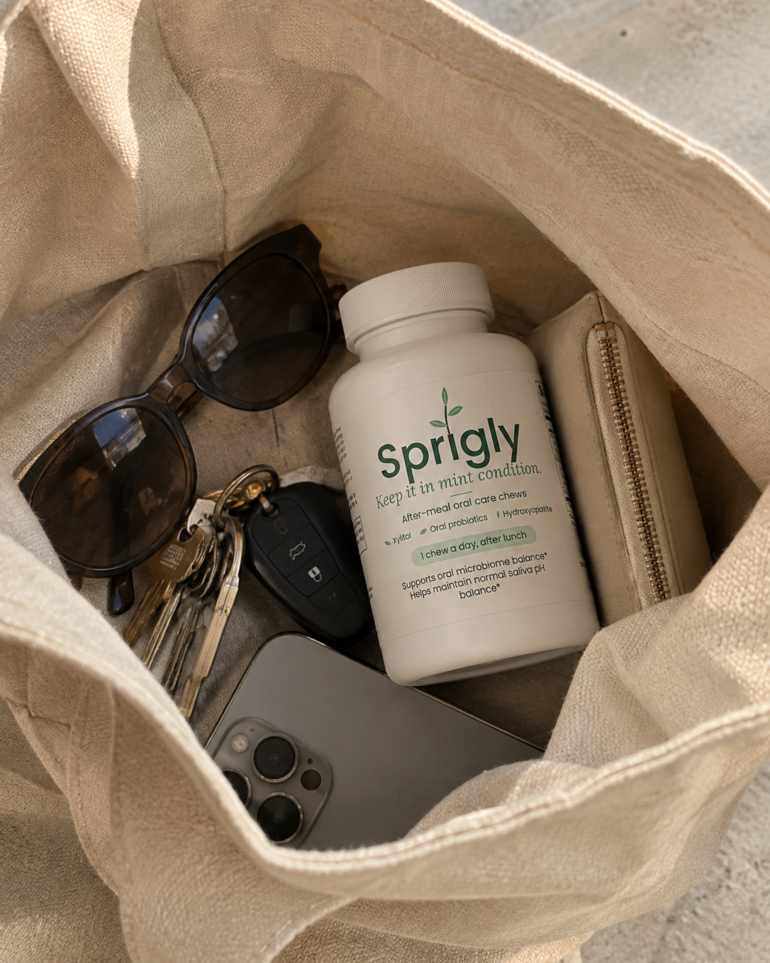 Sprigly bottle in everyday life